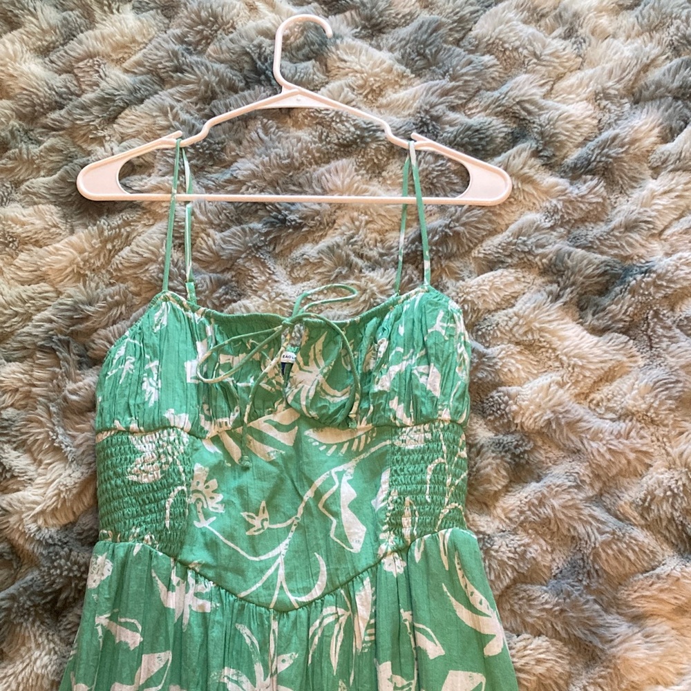 American Eagle Outfitters Green Smocked Dress